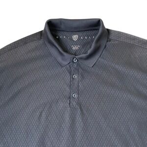 Nike Dry Fit Golf Polo Shirt Men XL Black Diamond Texture Geometric Activewear‎